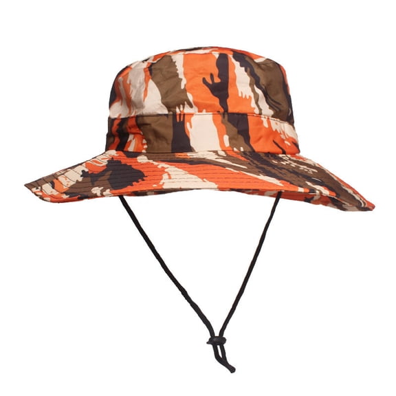 Men Women Camouflage Wide Brim Fishing Bucket Hat Summer Outdoor Sun Protection Cap
