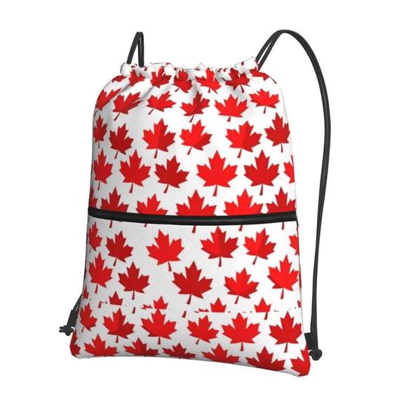 Men Women Canada Maple Leaf Sport Gym Water Resistant Sackpack Drawstring Backpack Bag