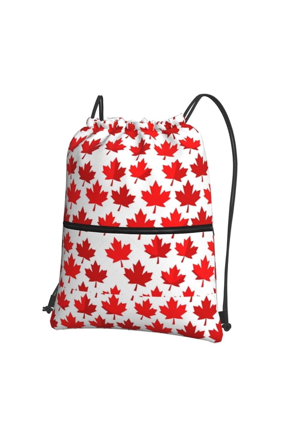 Men Women Canada Maple Leaf Sport Gym Water Resistant Sackpack Drawstring Backpack Bag