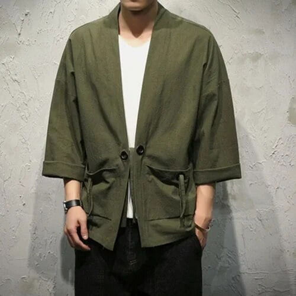 Japanese Crane Kimono Cardigan – Unisex Haori Style Jacket with Traditional Tsuru Design