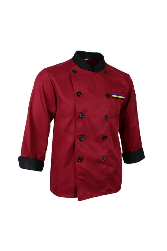 Men Women Chef Apparel Chef Jacket Coat Cook Uniform Red M