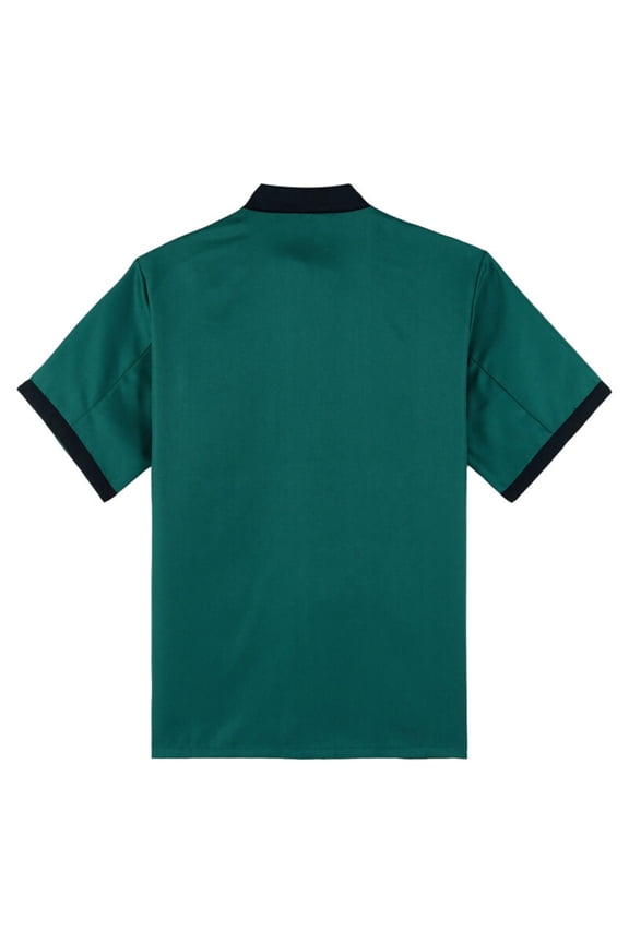 Men Women Chef Coat Uniform Short Sleeve Double Breasted Comfortable Button Closure Chef Jacket for Food Service Workwear Green M