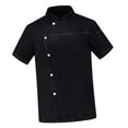 thumbnail image 1 of Men Women Chef Jacket Short Length Sleeve Cooker Lightweight Catering Shirt Chef Black Color L, 1 of 8