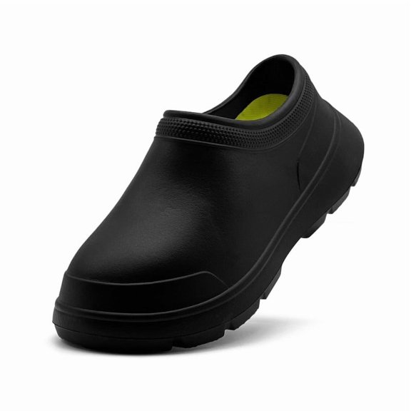 Men Women Chef Shoes Non-Slip Work Shoes Water & Oil Resistant Leather Slip-Ons, Comfortable Slip-Resistant Kitchen Warehouse Shoes