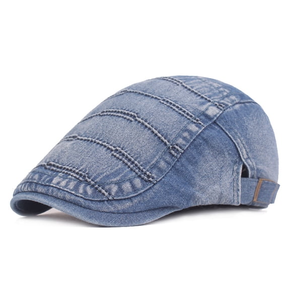 Men Women Classic Adjustable Cap Denim Hats Casual Newsboy Driving Golf Berets Hat