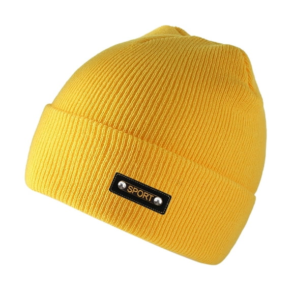 Men Women Classic Double Layer Knit Beanie Hat Warm Thick Acrylic Winter Hats Daily Cuffed Beanies