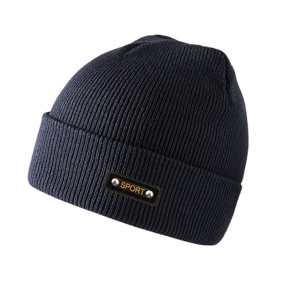 Men Women Classic Double Layer Knit Beanie Hat Warm Thick Acrylic Winter Hats Daily Cuffed Beanies