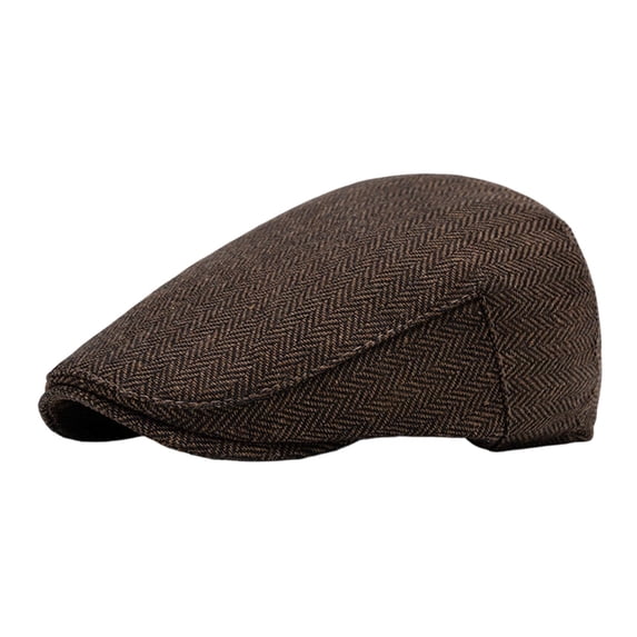 Men Women Classic Houndstooth Newsboy Cap, British Style Wool Blend Beret