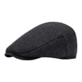 thumbnail image 1 of Men Women Classic Houndstooth Newsboy Cap, British Style Wool Blend Beret, 1 of 2