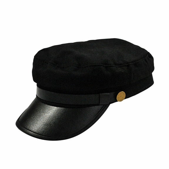 Men Women Classic Military Army Cadet Baseball Cap Hat Faux Leather Trucker Hats