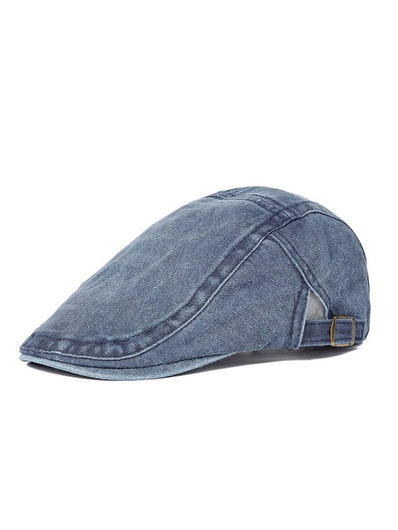 Men Women Classic Solid Cotton Peaked Flat Cap Duckbill Gatsby Trucker Ivy Driving Hat
