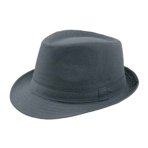 ZQUUVOU Men Women Classic Structured Trilby Fedora Hat Gray