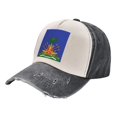 thumbnail image 1 of Men Women Coat Arms Of Haiti Distressed Twill Cotton Baseball Cap Vintage Adjustable Dad Hat, 1 of 7