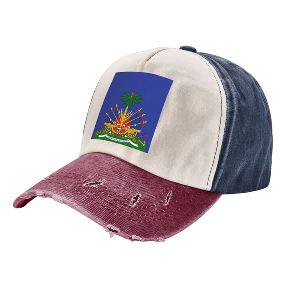 Men Women Coat Arms Of Haiti Distressed Twill Cotton Baseball Cap Vintage Adjustable Dad Hat