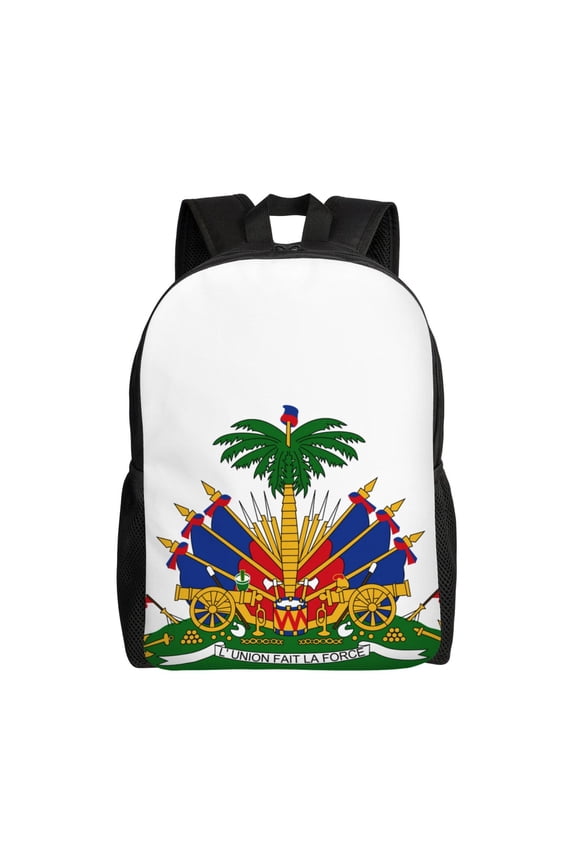 Men Women Coat Of Arms Of Haiti Laptop Backpack For Outdoor Camping Travel Daypack Casual Bag
