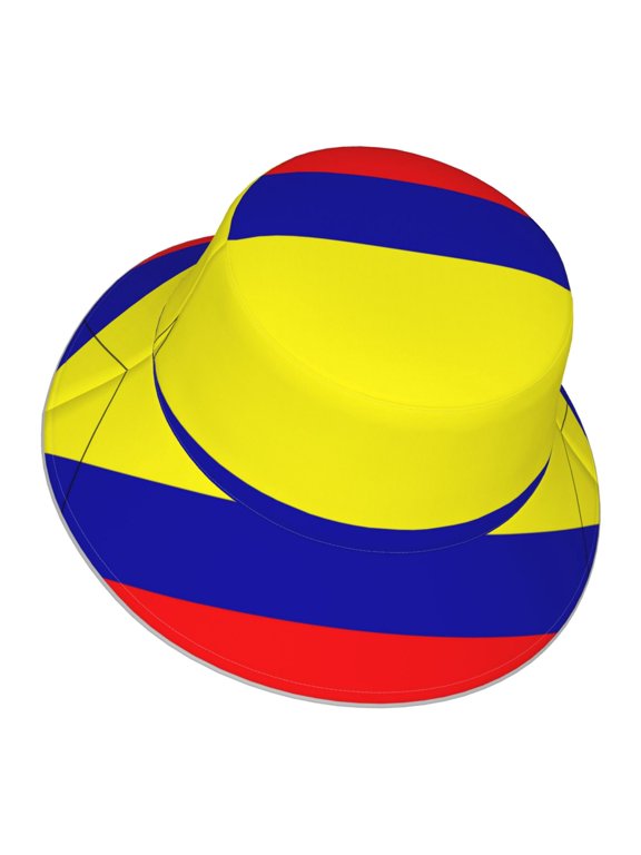 Men Women Colombian Flag Reflective Bucket Hat Reversible Runner Cap Visor Hat