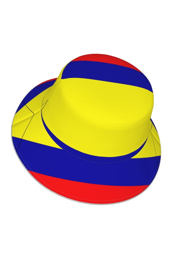 Men Women Colombian Flag Reflective Bucket Hat Reversible Runner Cap Visor Hat