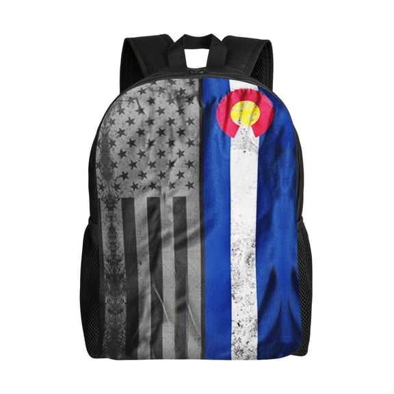 Men Women Colorado Flag Laptop Backpack For Outdoor Camping Travel Daypack Casual Bag
