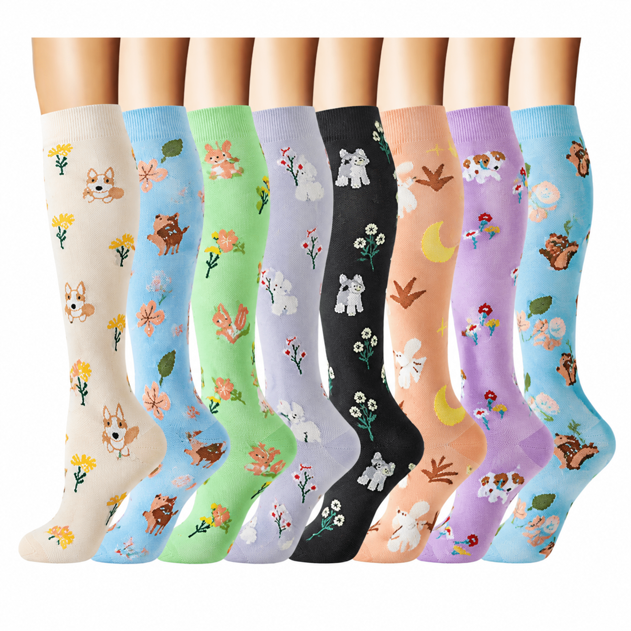 Fat Compressor Men Men&Women Compression Socks for Circulation(8pairs)Graduated Support ...