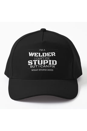 Men Women Cool Welding Baseball Cap, Welder Worker Pipeliner Trade Graphic Design, Classic Hat
