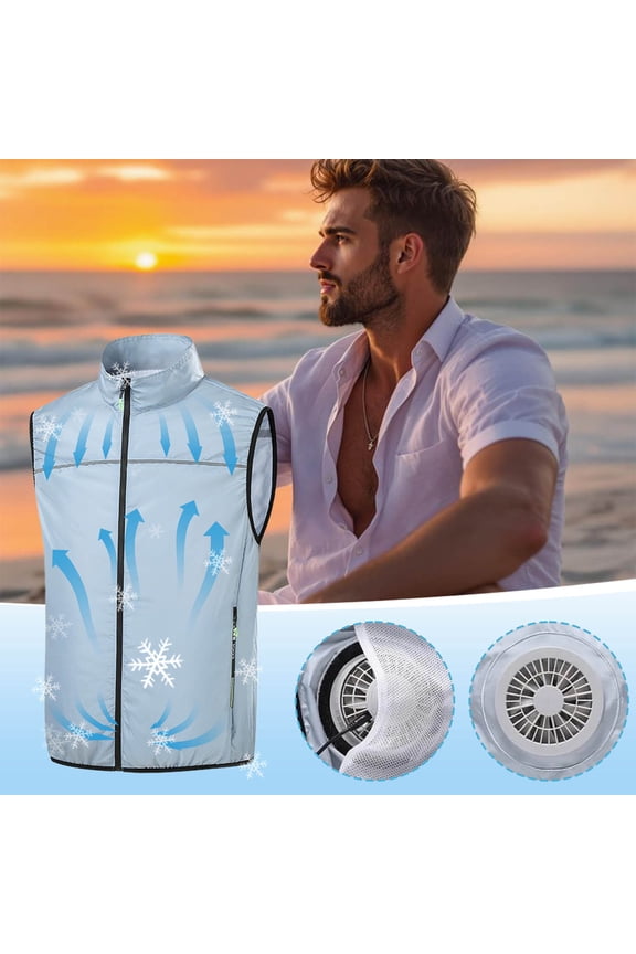 Men Women Cooling Vest, Lightweight Cooling Vest Jacket with Fan, Quickly Cooling Jacket, Outdoor Cool Jacket with Air Conditioning Fan, Comfortable Soft Clothing Vest Jacket, Stay Cool Vest