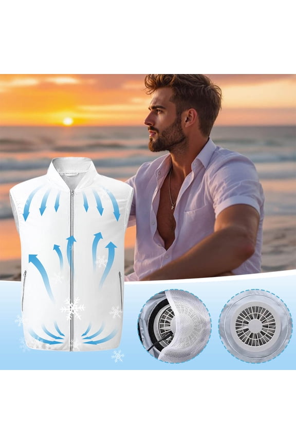 Men Women Cooling Vest, Lightweight Cooling Vest Jacket with Fan, Quickly Cooling Jacket, Outdoor Cool Jacket with Air Conditioning Fan, Comfortable Soft Clothing Vest Jacket, Stay Cool Vest