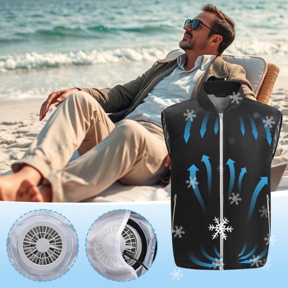 Men Women Cooling Vest, Lightweight Cooling Vest Jacket with Fan, Quickly Cooling Jacket, Outdoor Cool Jacket with Air Conditioning Fan, Comfortable Soft Clothing Vest Jacket, Stay Cool Vest