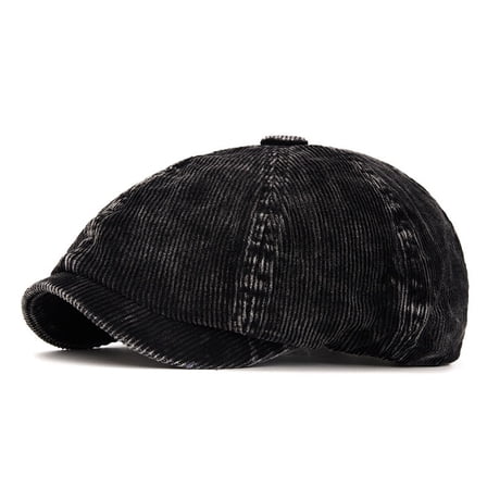 Men Women Corduroy Newsboy Octagonal Stretch Hat Golf Driving Cabbie Ivy Warm Flat Cap