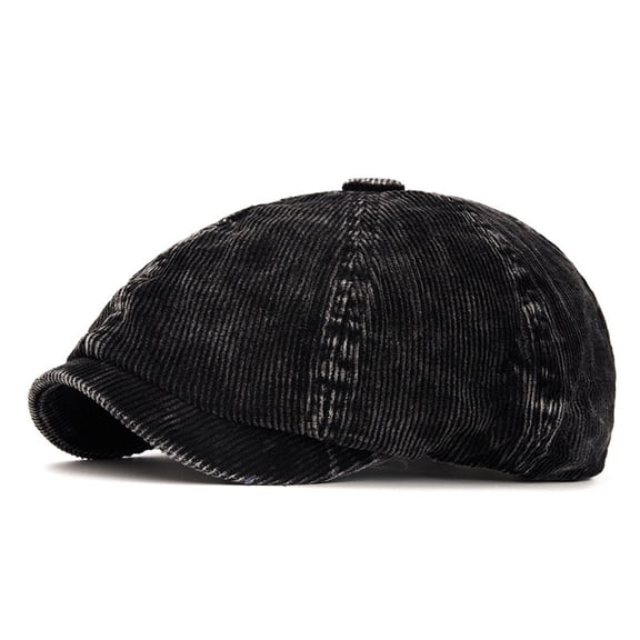 Men Women Corduroy Newsboy Octagonal Stretch Hat Golf Driving Cabbie Ivy Warm Flat Cap