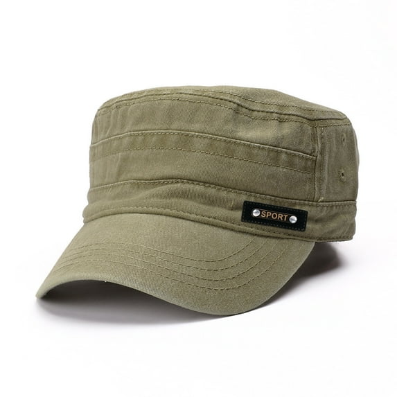 Men Women Cotton Army Cap Cadet Hat Flat Top Adjustable Vintage Flex Fit Baseball Cap