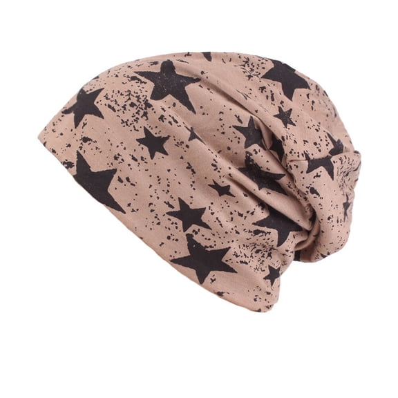 Men Women Cotton Beanie Hat Star Pattern Slouchy Ski Oversized Caps Baggy Warm Hats