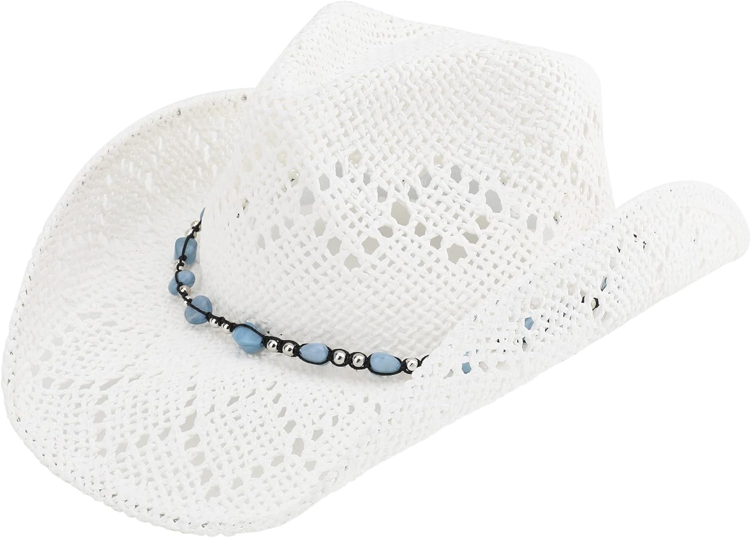 Men & Women\'s Straw Western Cowboy Cowgirl Sun Hat with Hat Band Men main image 3