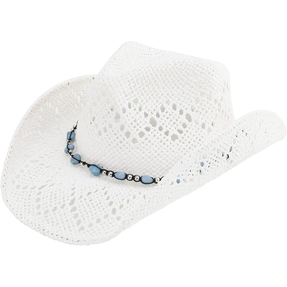Men Women Cowgirl Straw Western Cowboy Hat