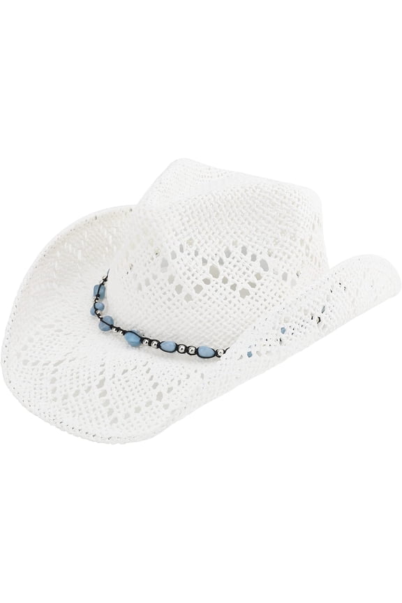 Men Women Cowgirl Straw Western Cowboy Hat