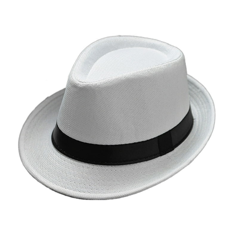 Men Women Crushable Fedora Hat, Jazz Caps Trilby Fedoras Straw Summer Sun  Hats,Panama Hat Wide Brim Summer Hat