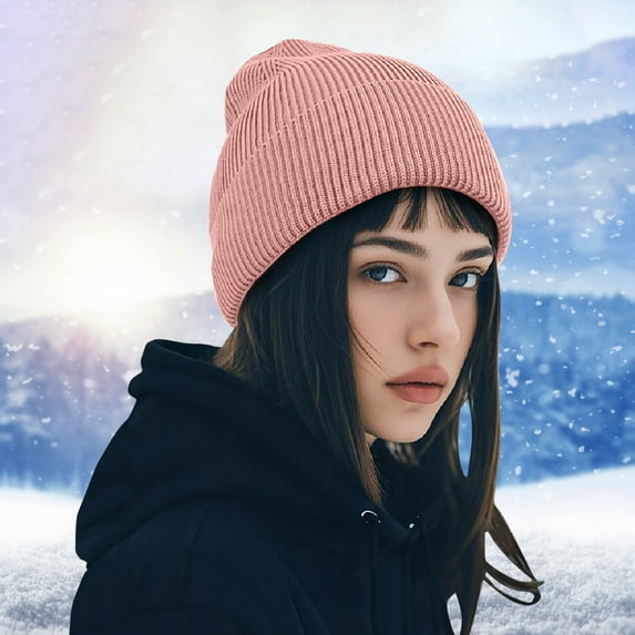 Men/Women Cuffed Beanies Fall Winter Fitted Vintage Cute Work Fishing Warm Fashion Knitted Hats Cute Large Head Caps Unisex Casual Lightweight Stretch Beanie