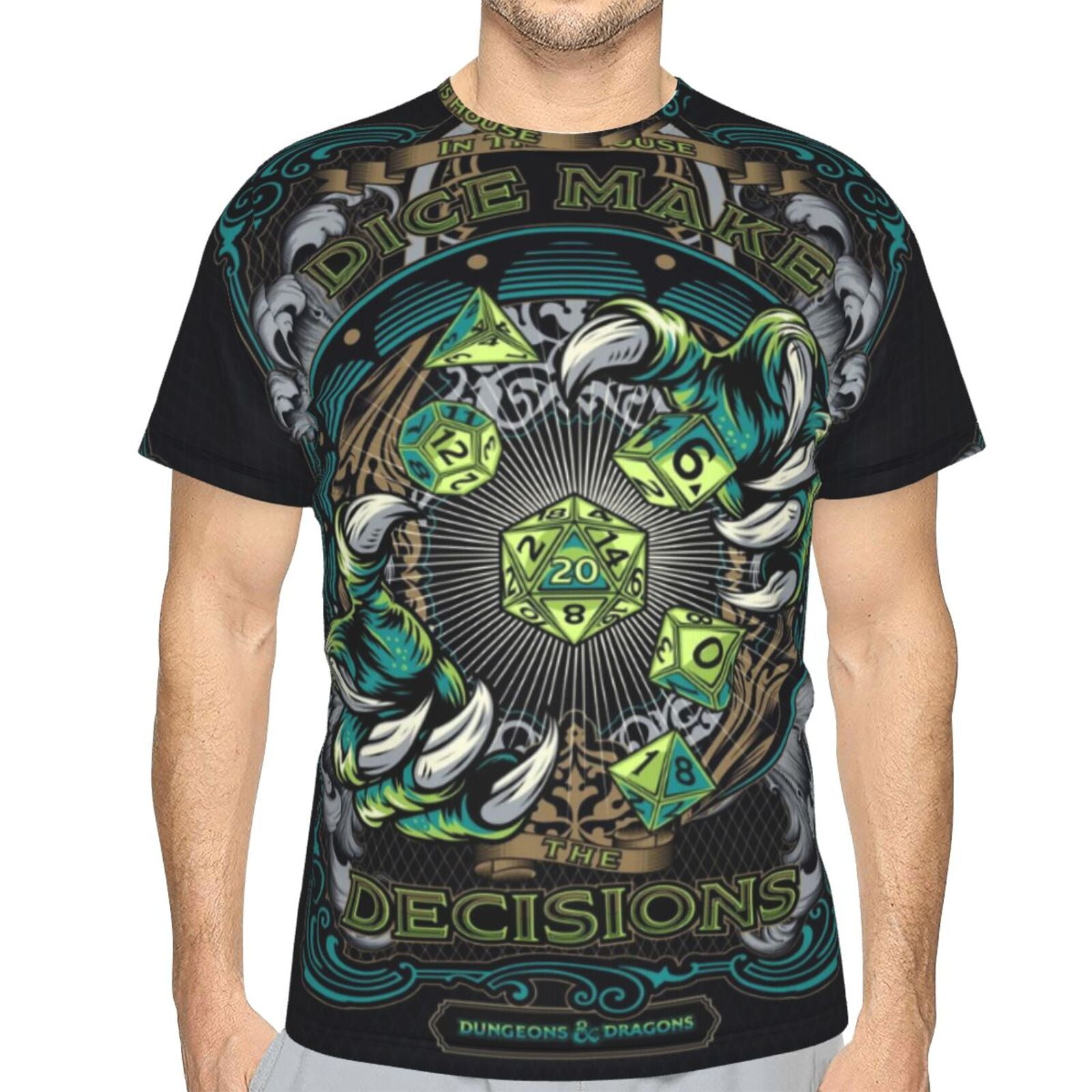 Men Women DND Dungeons And Dragons Shirts Short Sleeve Cosplay Adults Anime TShirts Crew Neck