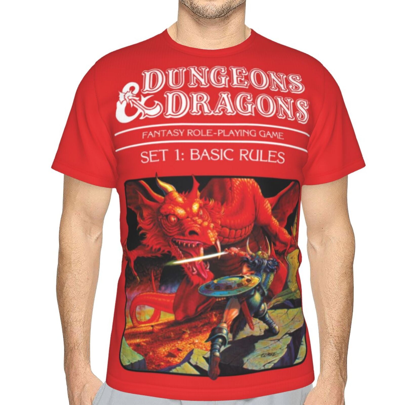 Men Women DND Dungeons And Dragons Shirts Short Sleeve Cosplay Adults Anime TShirts Crew Neck