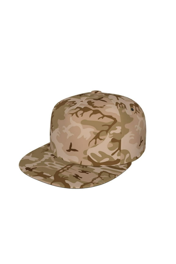 Men Women Desert Camouflage Flat Bill Hip Hop Visor Snapback Hat Adjustable Baseball Cap