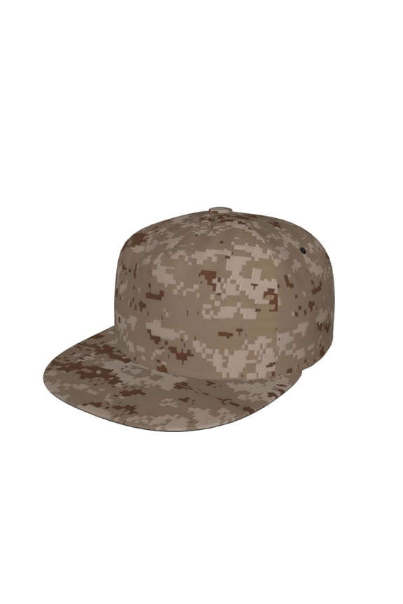 Men Women Desert Digital Camouflage Flat Bill Hip Hop Visor Snapback Hat Adjustable Baseball Cap