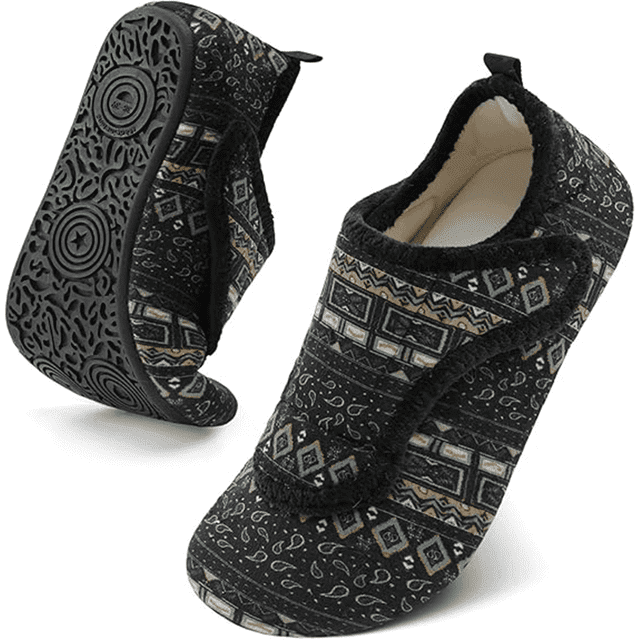 L-RUN Men Women Shoes Adjustable Bedroom Slippers Warm Arthritis Edema Indoor Slippers