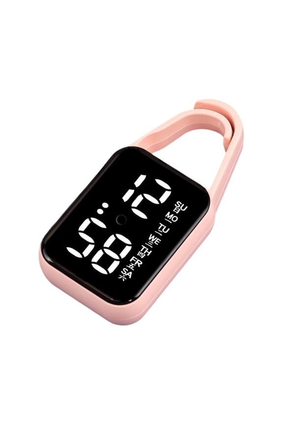 Men Women Digital Clip Watch, Digital Clock Keychain with Night Glow for Home Office Outdoor Use