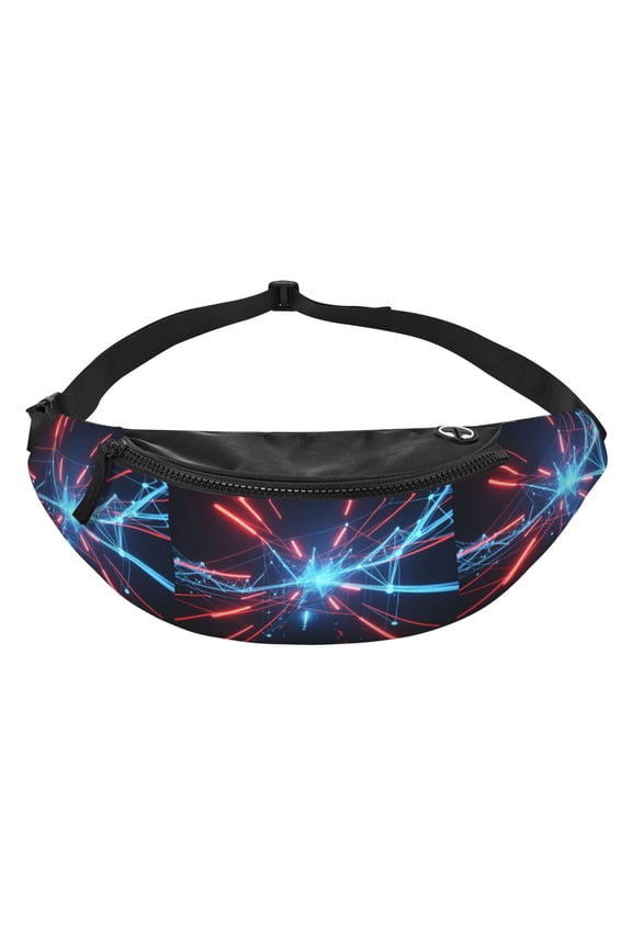 Men Women Digital World Blockchain Fanny Pack Crossbody Waist Belt Bag Easy Carry Any Phone Wallet