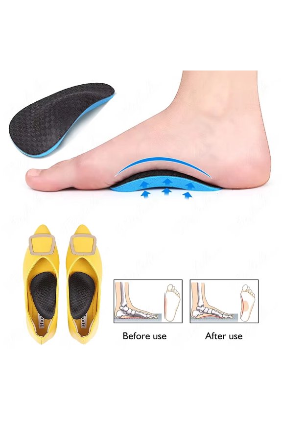 Men Women EVA Arch Support Insoles Flat Feet Orthopedic Shoe Inserts ,1 Pair, for Adults