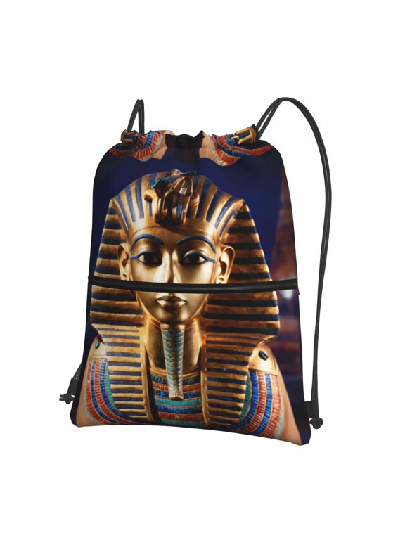 Men Women Egyptian King African Sport Gym Water Resistant Sackpack Drawstring Backpack Bag