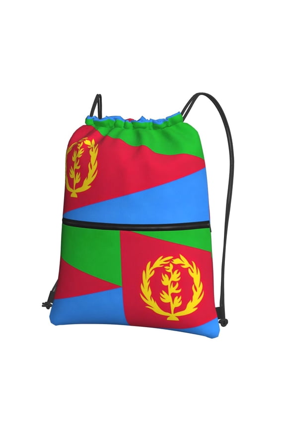 Men Women Eritrea Flag Sport Gym Water Resistant Sackpack Drawstring Backpack Bag