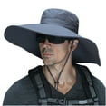 thumbnail image 1 of Men Women Extra Wide Brim Sun Hat, Lightweight Cotton UV Protection for Hiking Camping Fishing, 1 of 2