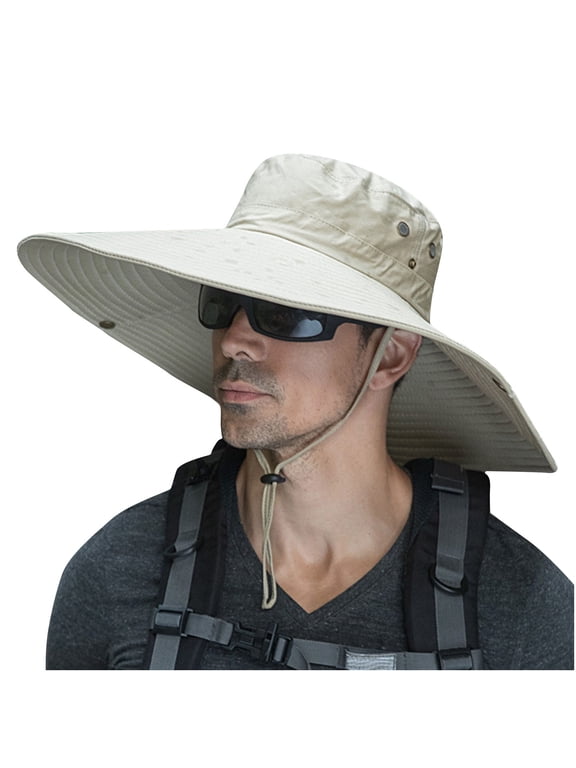 Men Women Extra Wide Brim Sun Hat, Lightweight Cotton UV Protection for Hiking Camping Fishing