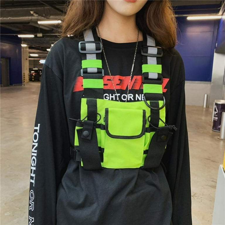 Men Women Fashion Chest Rig Bag Reflective Vest Hip Hop