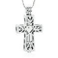 thumbnail image 1 of Men Women Fashion Hollow Cross Urn Necklace for Ashes Memorial Locket Pendant Jar Keepsake Cremation Jewelry for Adult, 1 of 6